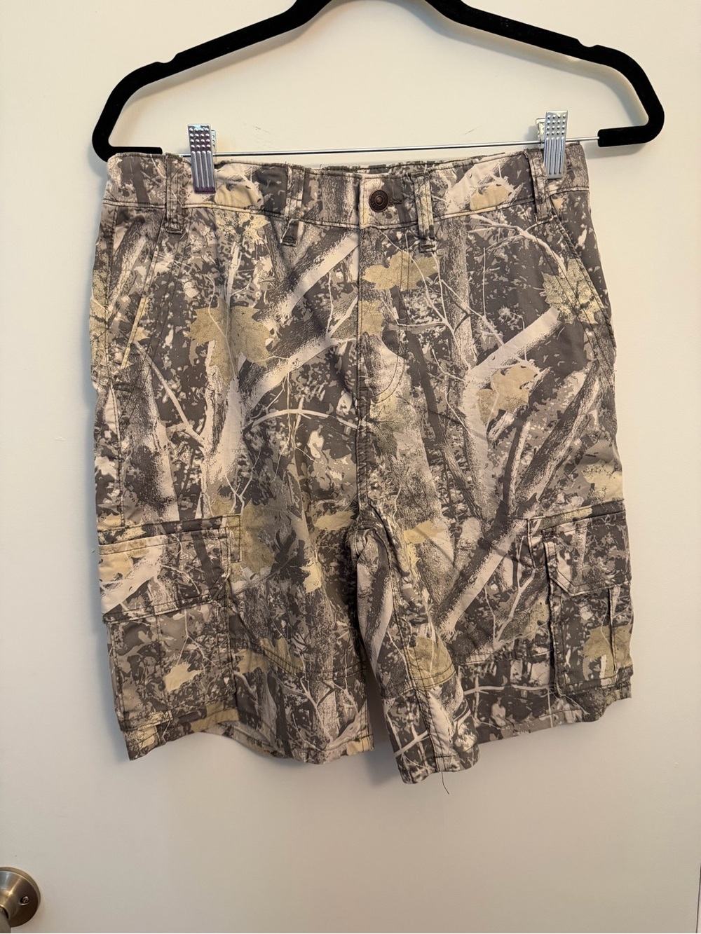 Abercrombie Kids Gray and Tan Camouflage Cargo Shorts